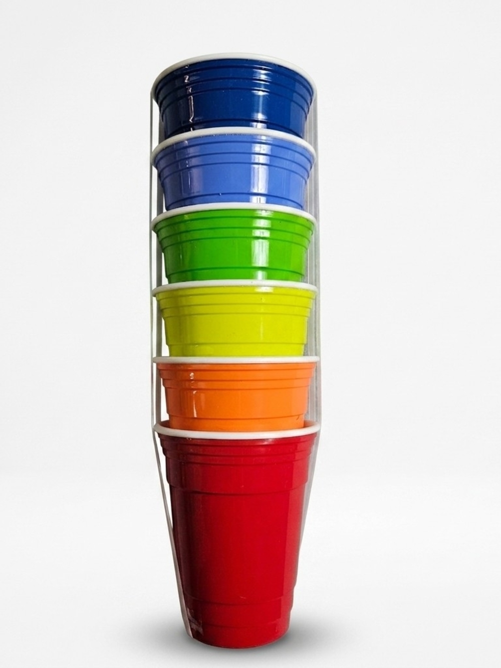 NWT Novogratz Rainbow Reusable Plastic Cups 16oz Set of 6